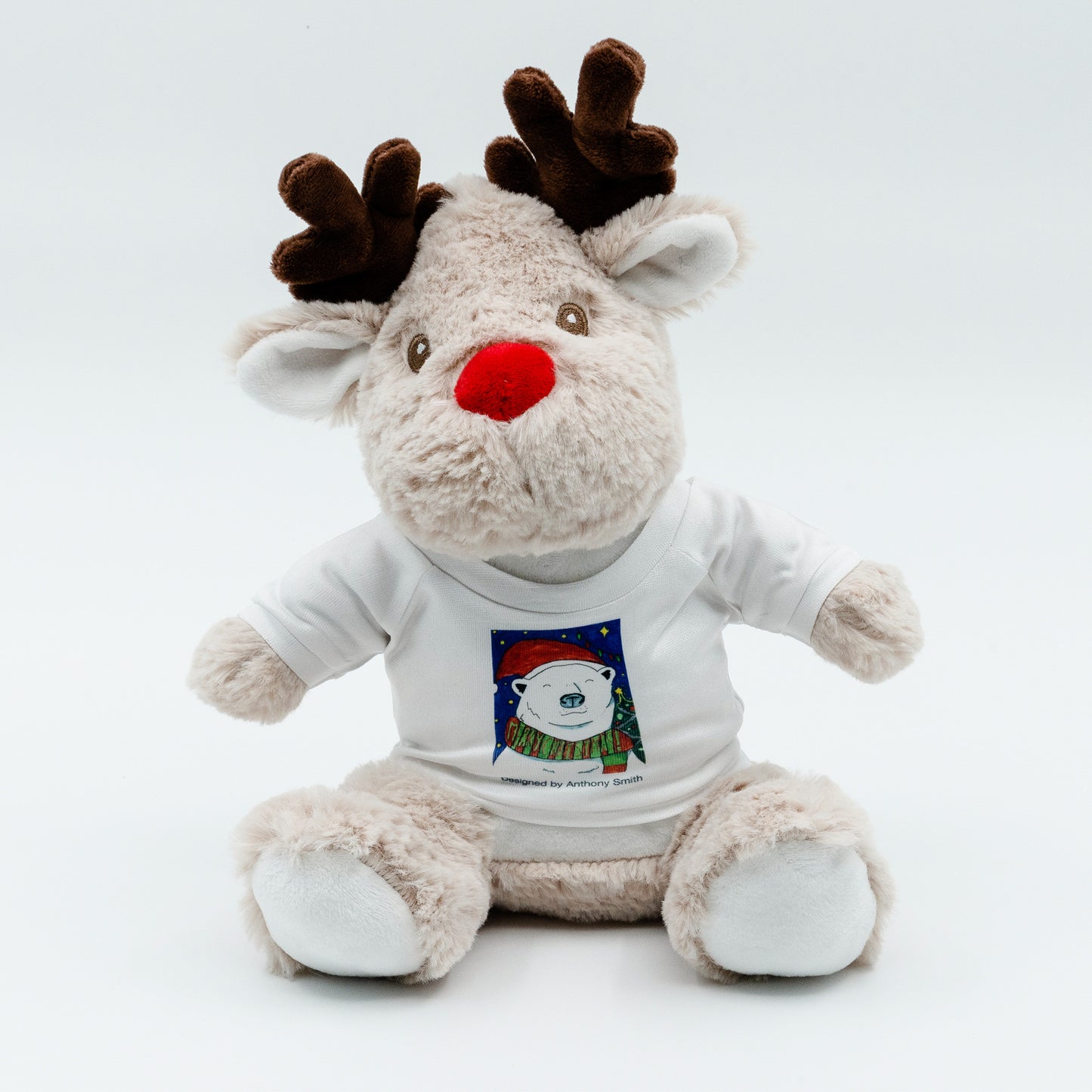 Ronnie the Reindeer - Soft Toy with Removable Printed T-Shirt