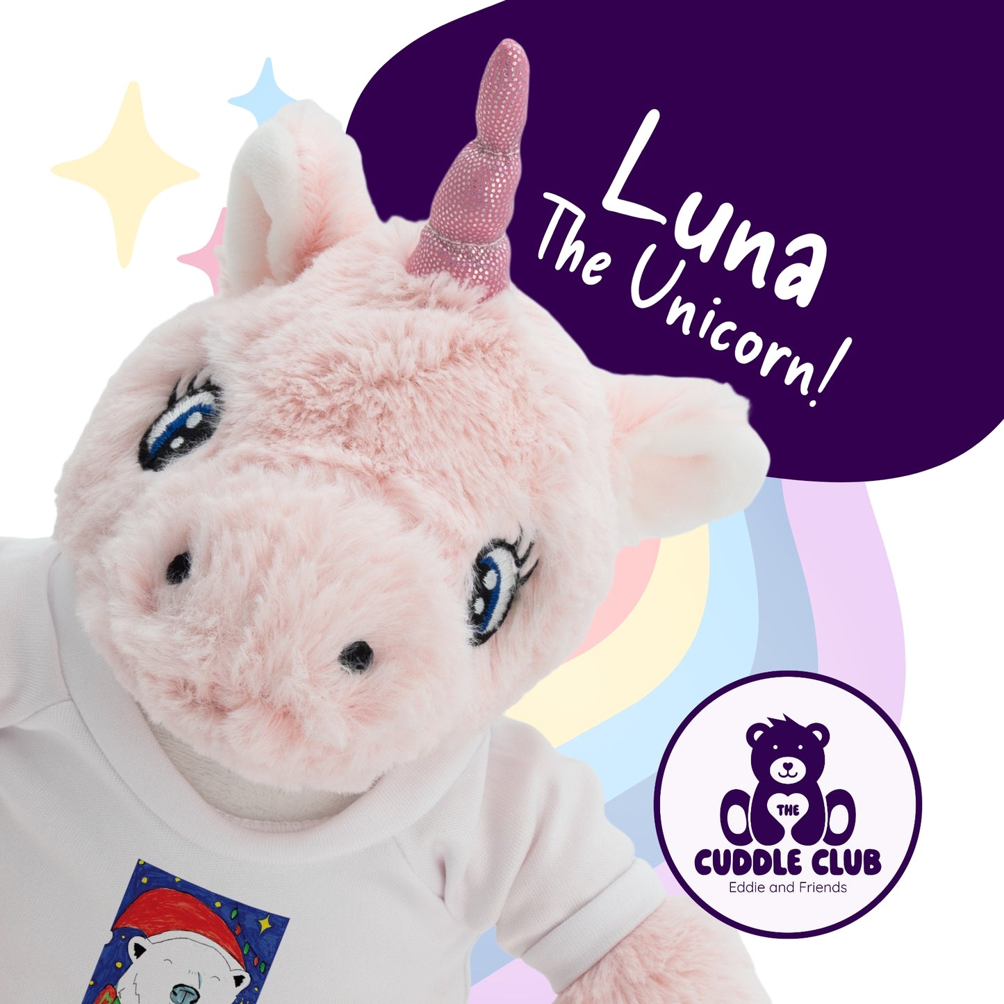 Luna the Unicorn | Soft Toy with Removable T-Shirt