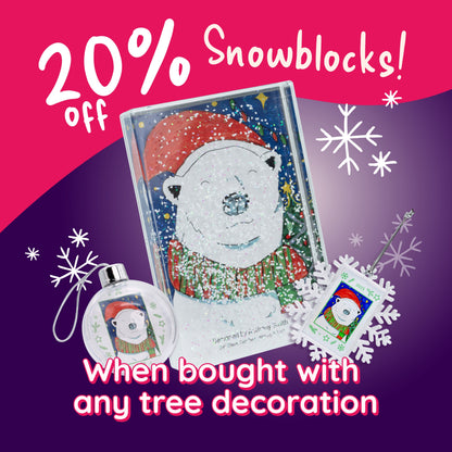 Snow Filled Photo Block | Acrylic Interchangeable Frame Block