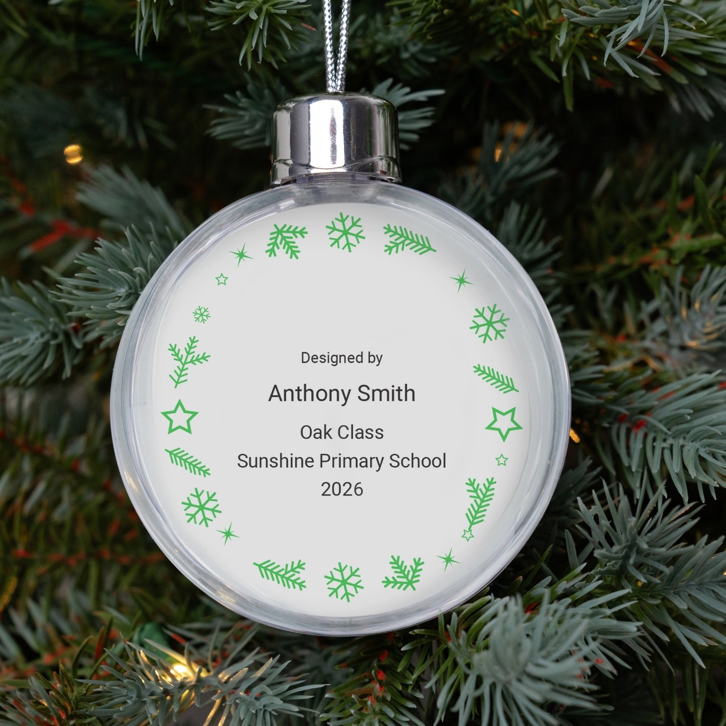 Christmas Bauble | Personalised Clear Acrylic Christmas Tree Bauble