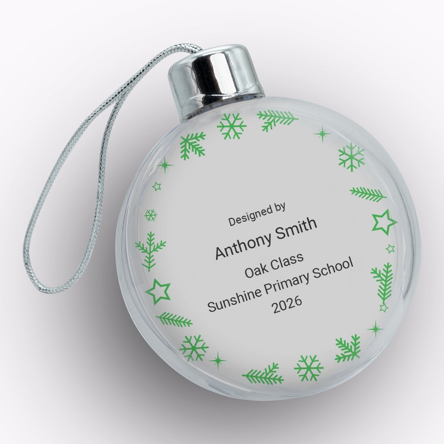 Christmas Bauble | Personalised Clear Acrylic Christmas Tree Bauble