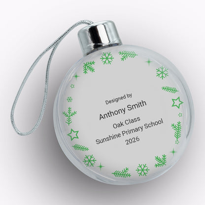 Christmas Bauble | Personalised Clear Acrylic Christmas Tree Bauble