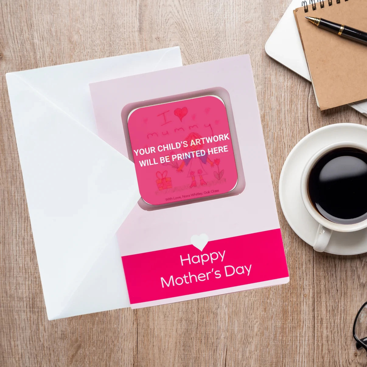 Mother's Day Coaster Card with Detachable Coaster