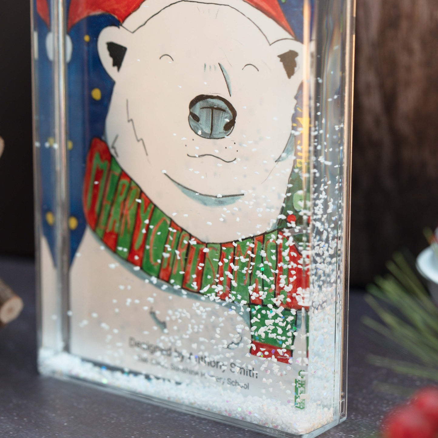Snow Filled Photo Block | Acrylic Interchangeable Frame Block