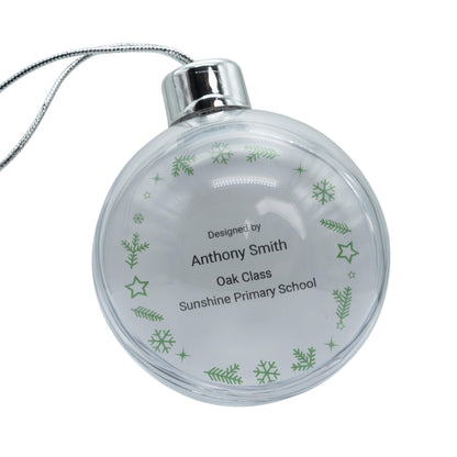 Christmas Bauble | Personalised Clear Acrylic Christmas Tree Bauble