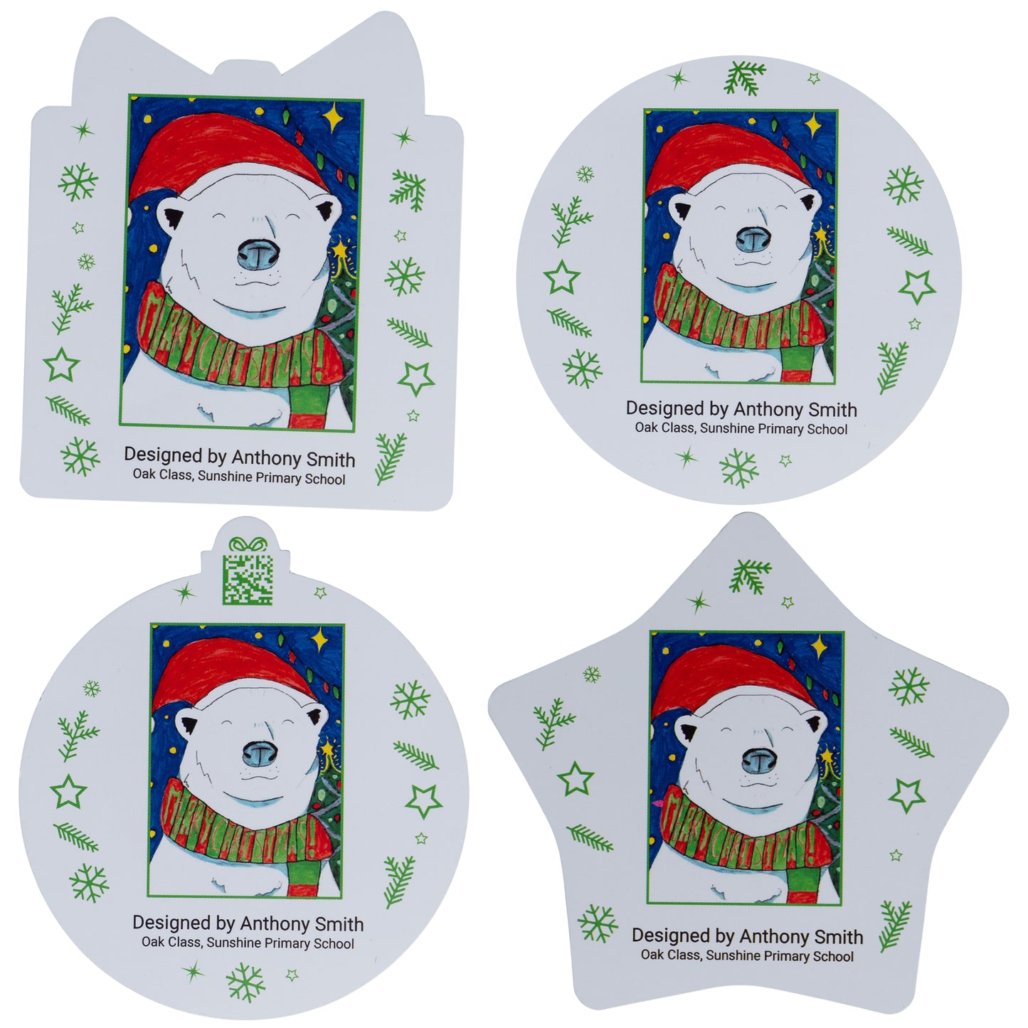 Flexible Fridge Magnet | Pack of Four | Christmas Shapes