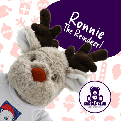 Ronnie the Reindeer | Soft Toy with Removable T-Shirt