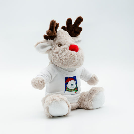Ronnie the Reindeer - Soft Toy with Removable Printed T-Shirt
