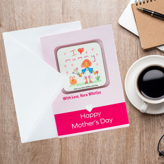 Mother's Day Coaster Card with Detachable Coaster